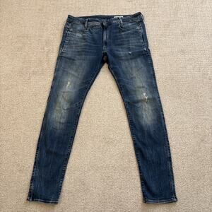 G-Star Raw Men’s Jeans 36/33 D-Staq Slim Blue Button Zip Organic 5-Pocket